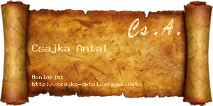 Csajka Antal névjegykártya